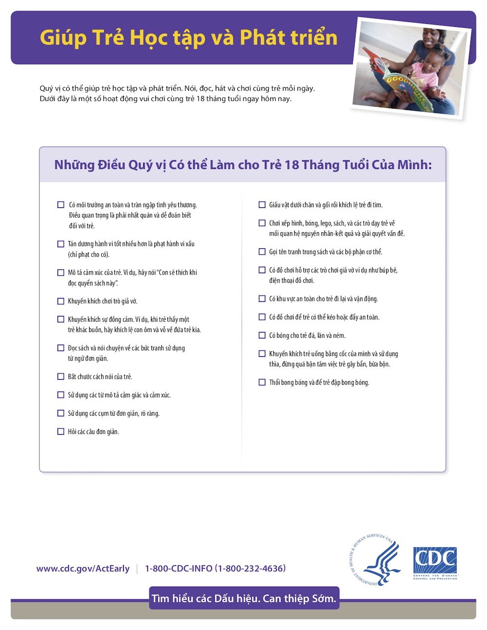 Tips CDC 18 tháng