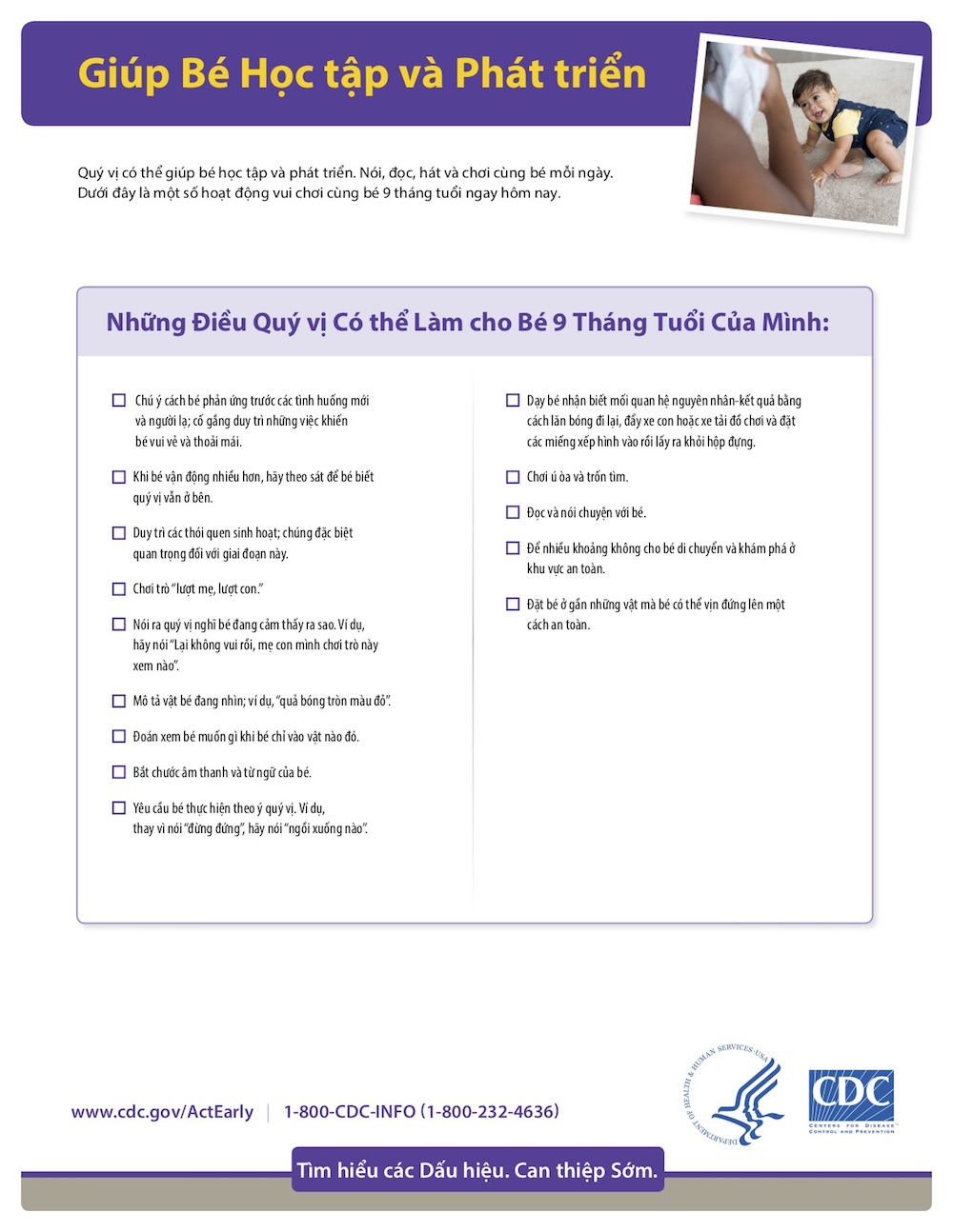 Tips CDC 9 tháng